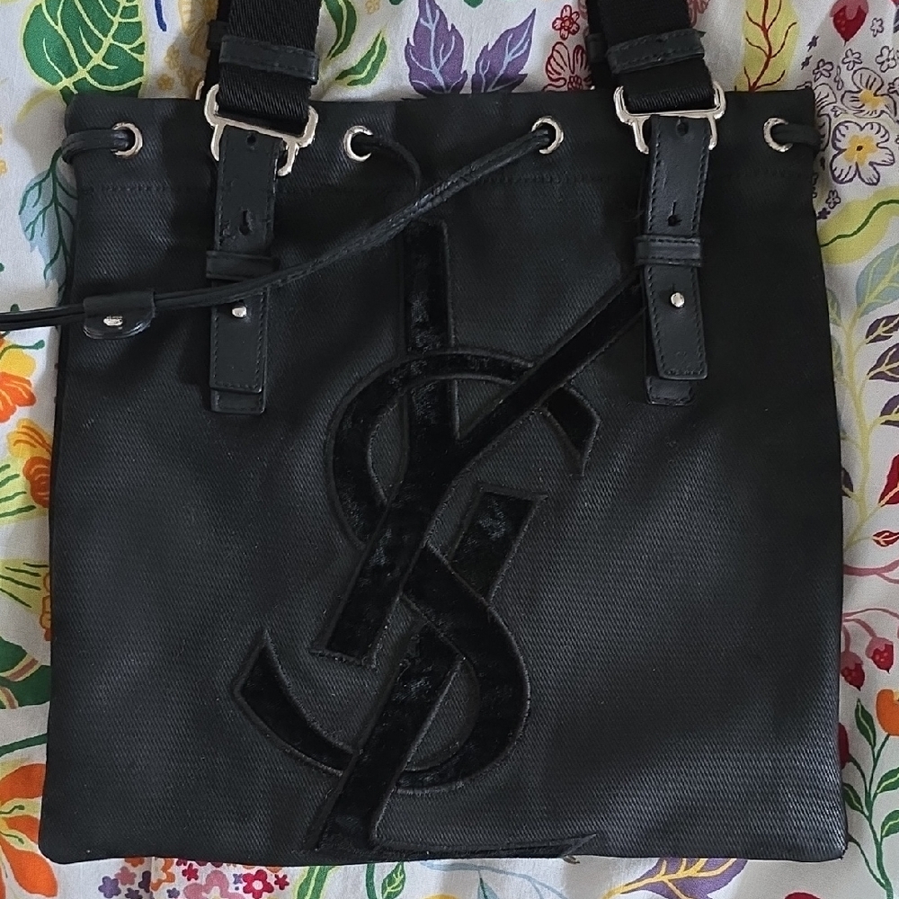 Authentic Yves Saint Laurent Black Messenger Bag